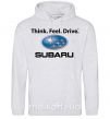 Женская толстовка (худи) Think feel drive Subaru Серый меланж фото