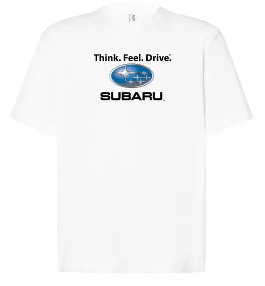 Футболка Оверсайз Think feel drive Subaru Белый фото