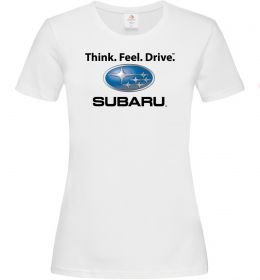 Женская футболка Think feel drive Subaru Женская футболка Think feel drive Subaru