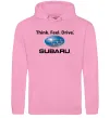Мужская толстовка (худи) Think feel drive Subaru Розовый фото