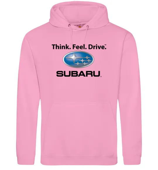Жіноча толстовка (худі) Think feel drive Subaru Рожевий фото