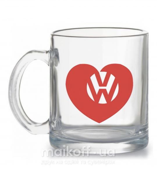 Чашка скляна Love W Прозорий фото