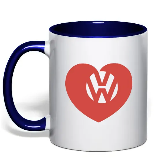 Чашка с цветной ручкой Love W Глубокий темно-синий фото