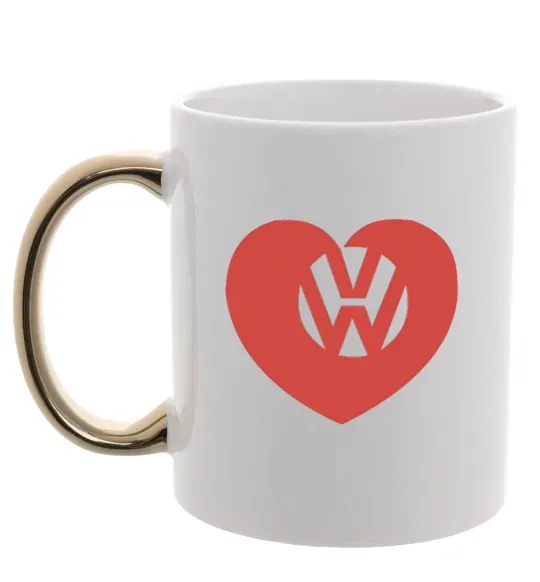 Чашка с цветной ручкой Love W Золото фото