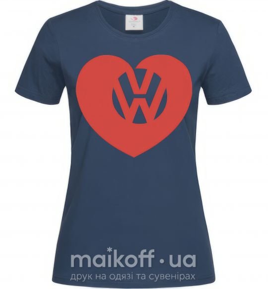 Жіноча футболка Love W Темно-синій фото