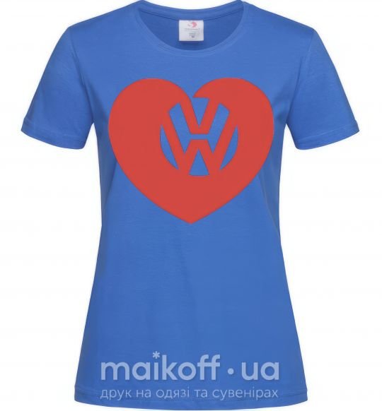 Жіноча футболка Love W Яскраво-синій фото