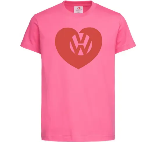 Детская футболка Love W Ярко-розовый фото