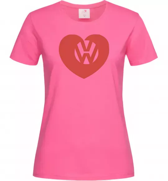 Женская футболка Love W Ярко-розовый фото