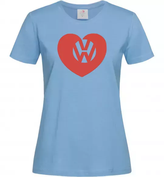 Женская футболка Love W Голубой фото
