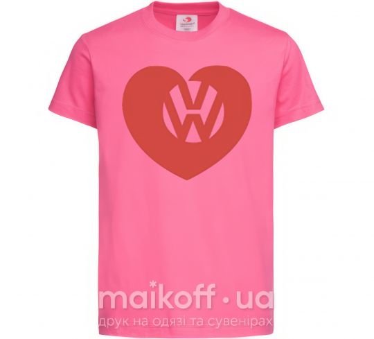 Детская футболка Love W Ярко-розовый фото