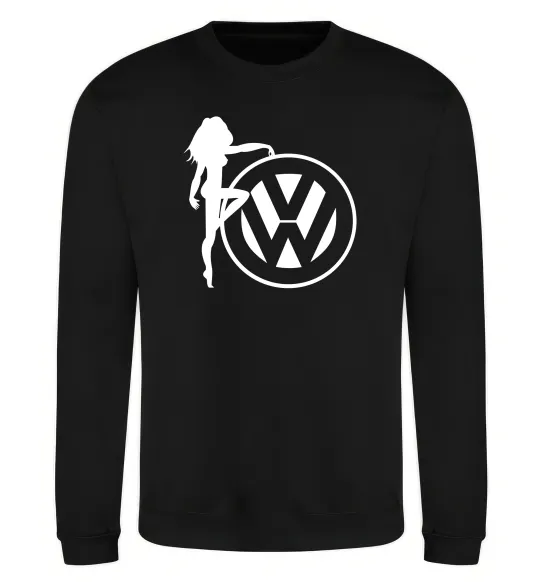 Світшот Girls love Volkswagen Чорний фото