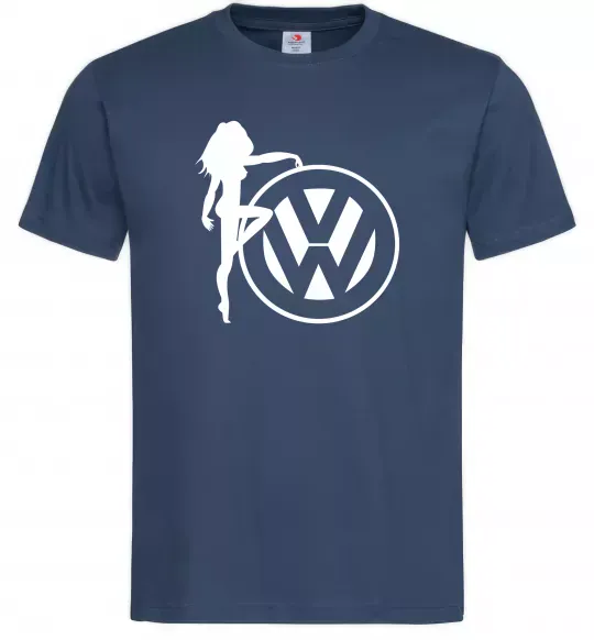 Мужская футболка Girls love Volkswagen Темно-синий фото