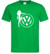 Мужская футболка Girls love Volkswagen Зеленый фото