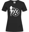 Женская футболка Girls love Volkswagen Черный фото