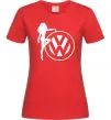 Женская футболка Girls love Volkswagen Красный фото