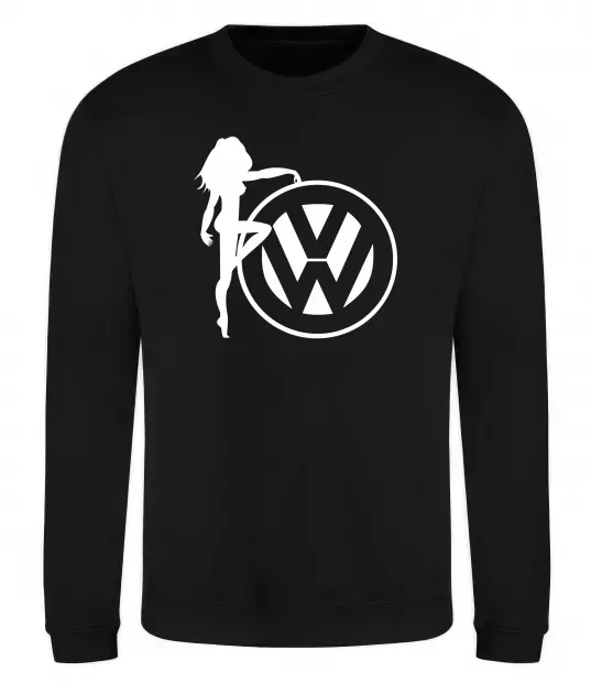 Світшот Girls love Volkswagen Чорний фото