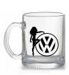 Чашка стеклянная Girls love Volkswagen Прозрачный фото