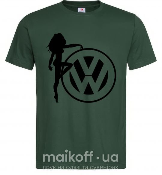 Мужская футболка Girls love Volkswagen Темно-зеленый фото