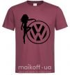 Мужская футболка Girls love Volkswagen Бордовый фото