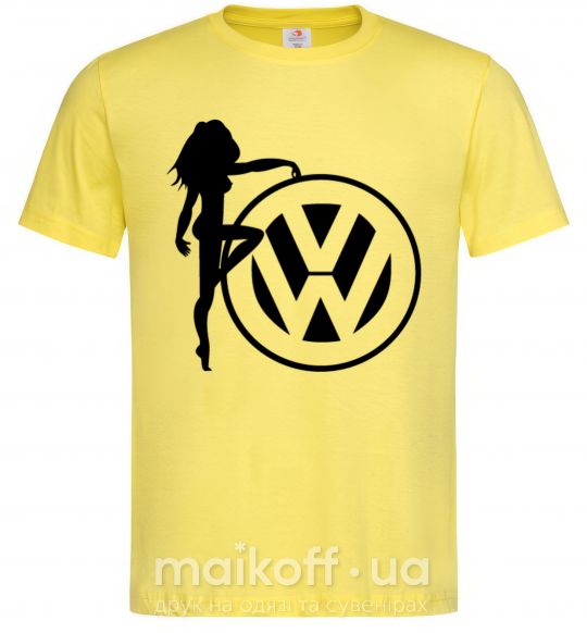 Мужская футболка Girls love Volkswagen Лимонный фото