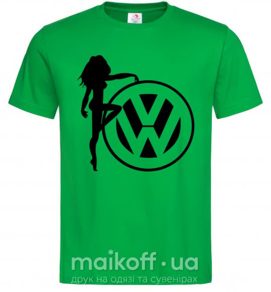 Мужская футболка Girls love Volkswagen Зеленый фото