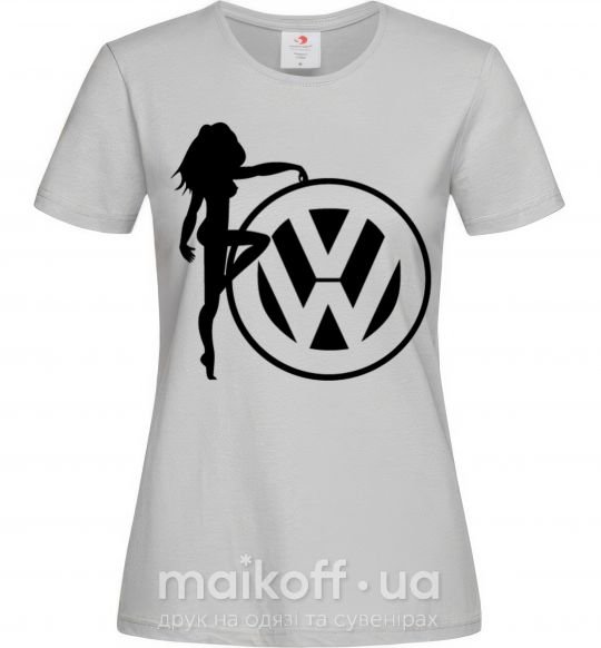 Женская футболка Girls love Volkswagen Серый фото