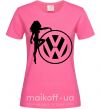 Жіноча футболка Girls love Volkswagen Яскраво-рожевий фото