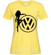 Женская футболка Girls love Volkswagen Лимонный фото
