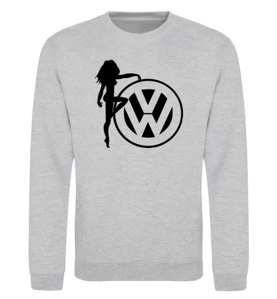 Світшот Girls love Volkswagen Сірий меланж фото