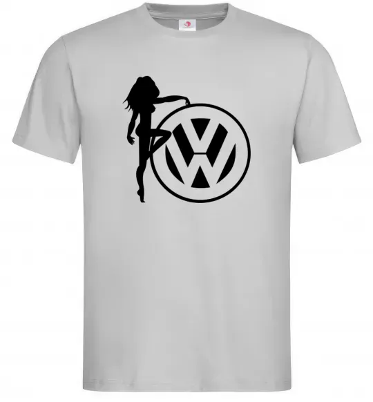 Мужская футболка Girls love Volkswagen Серый фото