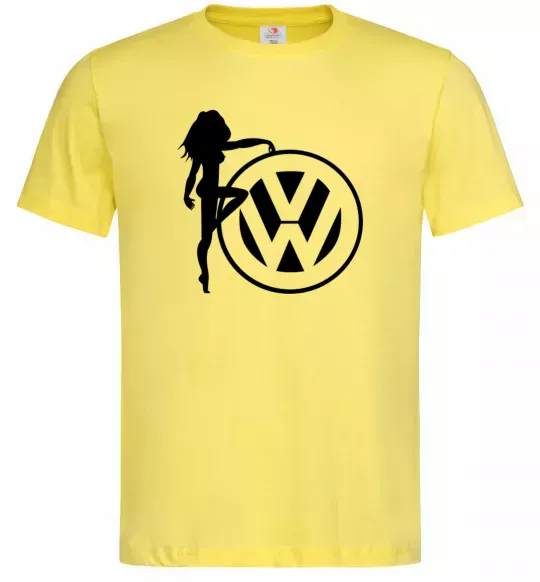 Мужская футболка Girls love Volkswagen Лимонный фото