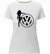 Женская премиум футболка Girls love Volkswagen Белый фото