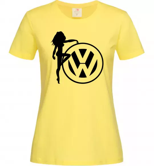 Женская футболка Girls love Volkswagen Лимонный фото