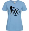 Женская футболка Girls love Volkswagen Голубой фото