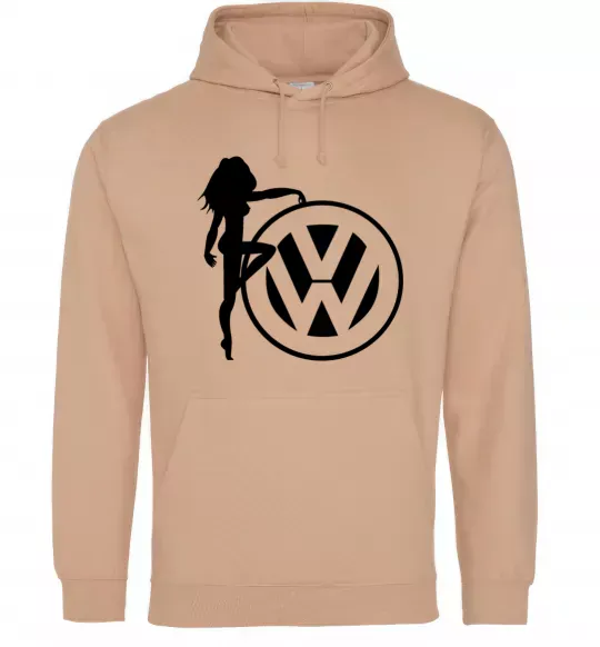 Жіноча толстовка (худі) Girls love Volkswagen Пісочний фото