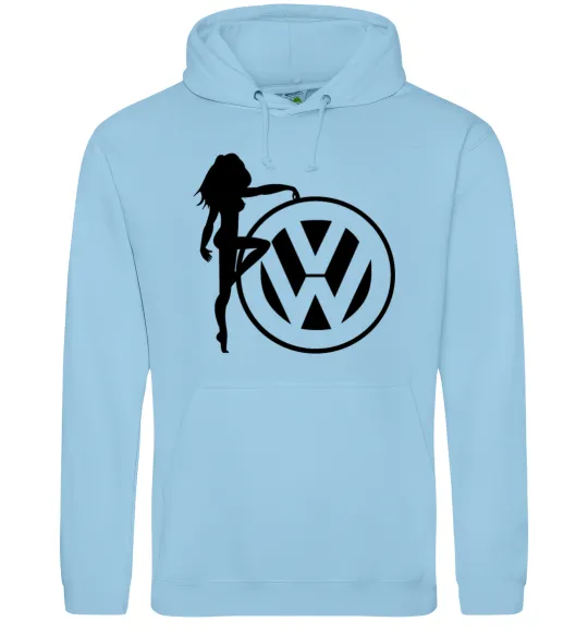 Жіноча толстовка (худі) Girls love Volkswagen Блакитний фото