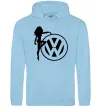 Жіноча толстовка (худі) Girls love Volkswagen Блакитний фото