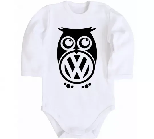Дитячий бодік Сова Volkswagen Білий фото