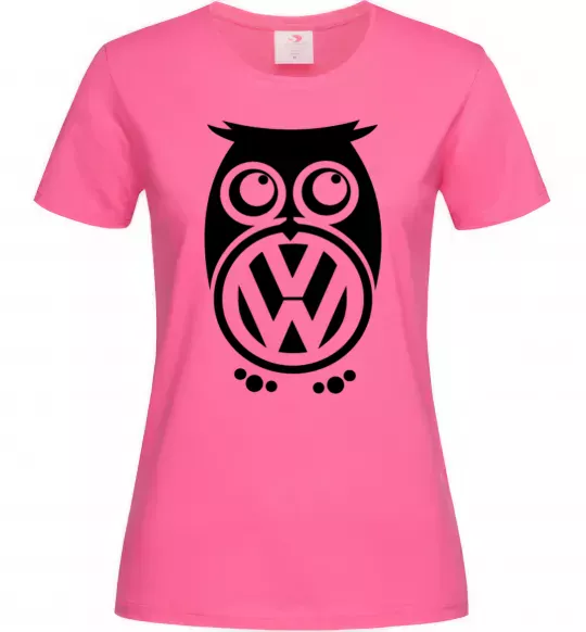 Жіноча футболка Сова Volkswagen Яскраво-рожевий фото