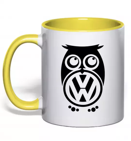 Чашка с цветной ручкой Сова Volkswagen Солнечно желтый фото