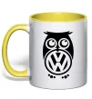Чашка с цветной ручкой Сова Volkswagen Солнечно желтый фото