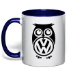 Чашка с цветной ручкой Сова Volkswagen Глубокий темно-синий фото