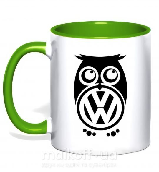 Чашка с цветной ручкой Сова Volkswagen Зеленый фото