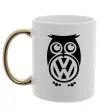 Чашка с цветной ручкой Сова Volkswagen Золото фото