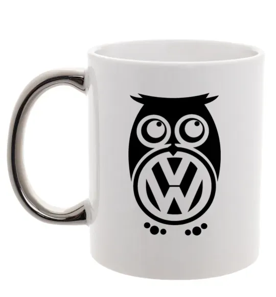 Чашка с цветной ручкой Сова Volkswagen Серебро фото