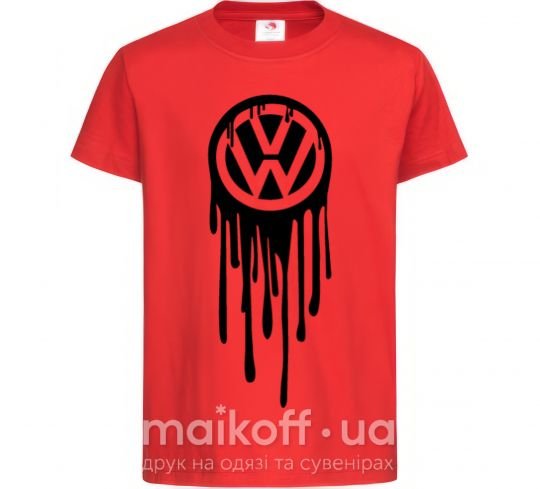 Детская футболка Volkswagen клякса Красный фото