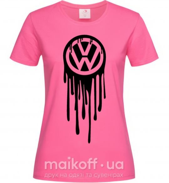 Женская футболка Volkswagen клякса Ярко-розовый фото