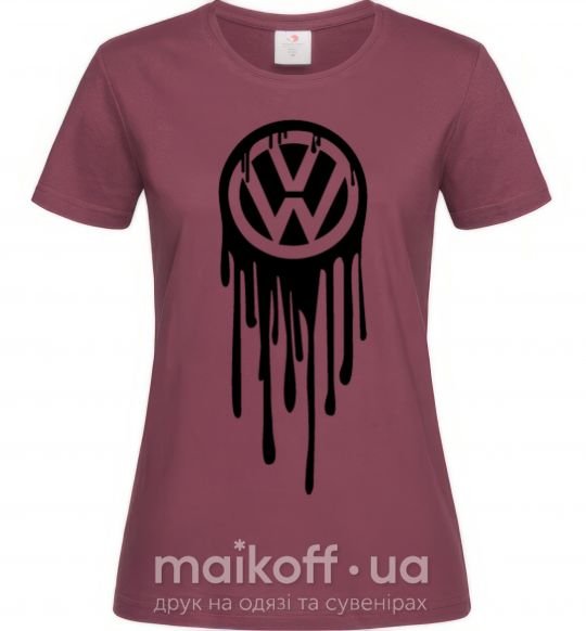 Жіноча футболка Volkswagen клякса Бордовий фото