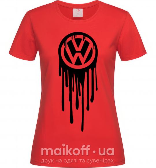 Женская футболка Volkswagen клякса Красный фото