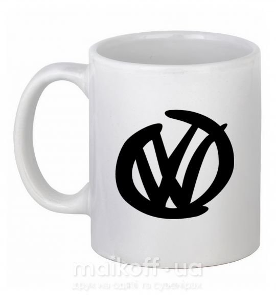 Чашка керамическая Volkswagen фломастером Белый фото